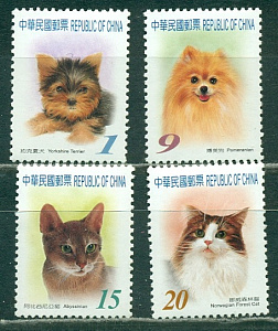 Тайвань, 2006, Кошки и Собаки, Шпиц,  4 марки-2